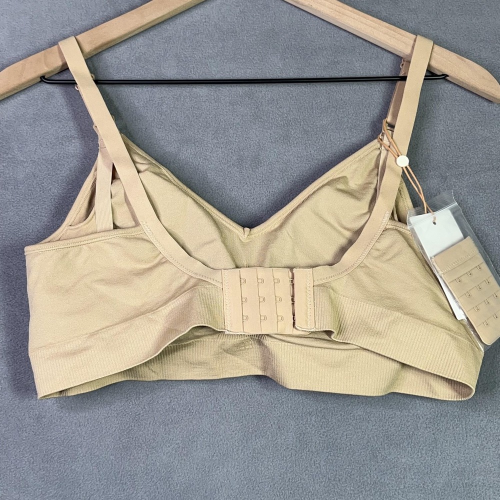Quince Womens Seamless Nursing Bra Sand Beige Size L Maternity Postpartum NWT - Picture 4 of 8